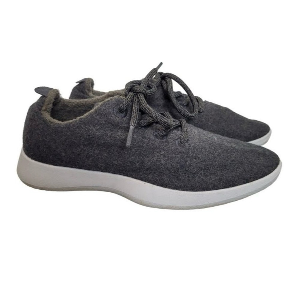 Allbirds Women’s the wool runner lace up grey gray tan tennis shoe sneakers 8